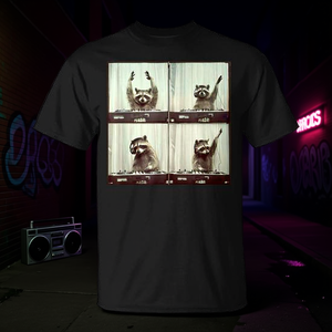 Camiseta Dj Raccoon Scratching Vinyl Raccoon estilo Hip Hop de los años 90 - Product Image 3