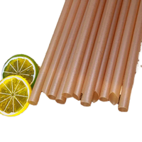 Pailles biodégradables de bagasse de canne à sucre 6-8mm de diamètre pailles de boisson pour bars et fêtes Logo imprimé matière naturelle et plastique