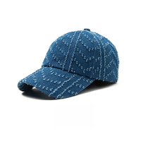 Gorra de mezclilla transpirable con visera curva desgastada, ajustable, unisex, estilo vintage, para exteriores, OEM, personalizable en pequeños lotes