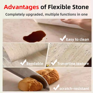 Panel de Piedra Flexible para Exteriores, Revestimiento de Pared Exterior con Aspecto de Piedra, Panel de Piedra Artificial MCM, Travertino Dorado Flexible - Product Image 5