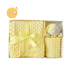 Produit chaud pour bébé Ensemble de literie pour bébé de qualité supérieure Couverture pour bébé à pois en polaire Micro <span class=keywords><strong>Minky</strong></span> pour nouveau-nés - Product Image 1