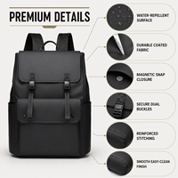 Mochila Multifuncional Personalizada para Portátil, para Viajes Diarios, Mate, Impermeable, de Gran Capacidad, con Solapa, Informal de Negocios, Unisex para Oficina
