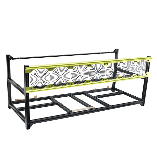 8 GPU V4C V3D Aluminum Stackable Open Air Rig Rack Case Computer Tower Frame Rig