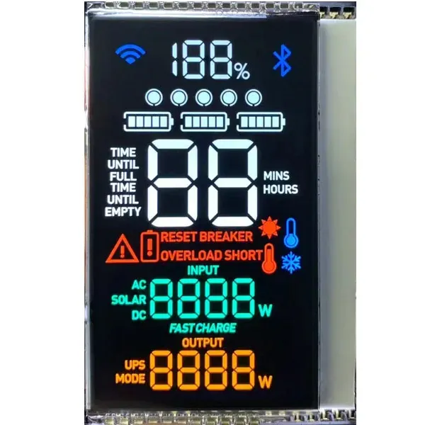 Chinesische Fabrik Großhandel VA-Display 12 O Clock Produkte Segment Schwarz Grafik Monochrom Benutzer definierter LCD-Bildschirm für die Strom versorgung