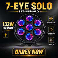514+A772 Pro 7-Eye Audience Blinder 132W 336RGB+210Bi-Color DMX512 RDM Sound M/S 5CH 32Bit Aux Strobe IP20