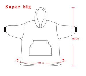 Chăn chống lạnh quần Áo trùm đầu phim hoạt hình đồ ngủ ấm áo thun lười TV chăn thickeneded quá khổ áo với dây kéo - Product Image 6