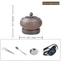 Coffrets cadeaux Brûleur d'encens électrique avec minuterie Encensoir en céramique Brûleur de résine d'encens Frank, Brûleur de Bakhoor Lampe à huile essentielle