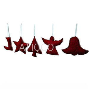 Campana de Terciopelo Rojo Hecha a Mano, Adorno de Navidad de Ángel, Decoración de Tela Colgante para Árbol, Decoración de Navidad Elegante - Product Image 3