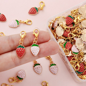 Nouveaux Breloques en Alliage en Forme de Fruits, Accessoires DIY, Pendentifs Émaillés Cerise Fraise pour Bracelet et Porte-clés Décoratifs - Product Image 1