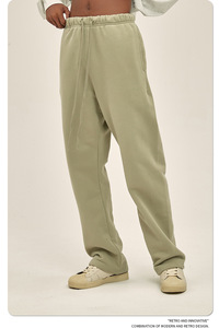 Pantalones de chándal de algodón de peso medio con logo grabado vintage personalizado, unisex, holgados, de pierna ancha recta, estilo baggy, acampanados y de colores. - Product Image 6