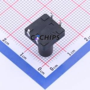 GT-TC152A-H150-L1 Tactile Switch Through hole-4P,12x12mm Switch Single Pole Single Throw Round Button 1.6N Through Hole - Product Image 2