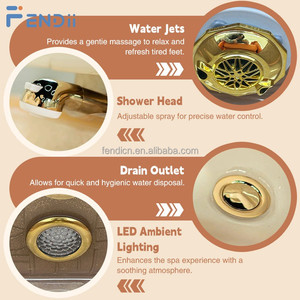 Equipamento para Salão de Beleza, Cadeira de Pedicure de Alto Padrão com Massagem nas Costas e Bacia de Spa para Pés em Vidro - Product Image 6