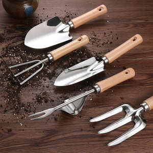 Ensemble de jardinage en acier inoxydable robuste pour femmes avec manche en bois sécateur gants fournitures dans un panier - Product Image 6