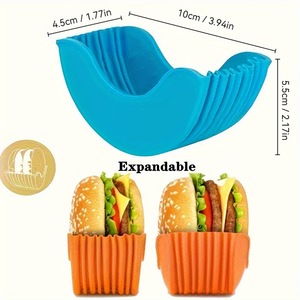 Vệ Sinh Silicone Burger Clip Giữ Tay Sạch Thực Phẩm Cấp Tái Sử Dụng Bánh <span class=keywords><strong>Hamburger</strong></span> Chủ Chống-Mùa Thu Thiết Kế Cho Bánh Mì Bánh Rán Đồ Ăn Nhẹ - Product Image 2