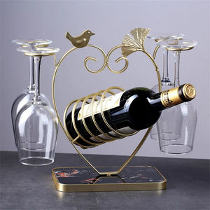 Customized <b>Table</b> Decorative Antique Wine Rack Single Champagne Beer Bottle Holder and Wine Glass Stand - Product Image 6