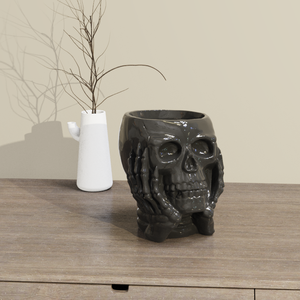 Verres à shot en céramique personnalisés, motif mexicain Jour des Morts, squelette noir couvrant le visage, pour Halloween, style Talavera - Product Image 4