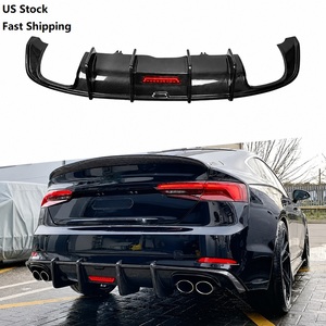 Diffusore Posteriore Effetto Fibra di Carbonio Nero Lucido per <span class=keywords><strong>Audi</strong></span> <span class=keywords><strong>A5</strong></span> S5 B9 Sline 2017 2018 <span class=keywords><strong>2019</strong></span> - Product Image 1