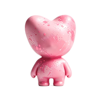 Usine chinoise de jouets en PVC sur mesure OEM – Figurine en vinyle Cœur éclaboussuré rose, acceptant la personnalisation de dessins et de moules – Jouet de collection