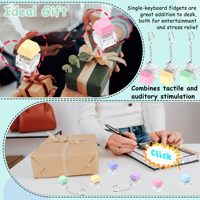 Siap Kirim 6 Pcs Gantungan Kunci Keyboard Fidget Mainan Penghilang Stres Tombol Klik Dekompresi Hadiah