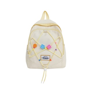 Mochila doble compacta y ligera, con cremallera impermeable para hombre y mujer, mochila sencilla con letras en contraste de color. - Product Image 4