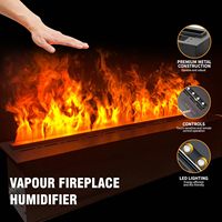 Cheminée électrique encastrée moderne à vapeur d'eau 3D avec humidificateur et télécommande, en acier inoxydable, 1500W, 39 pouces