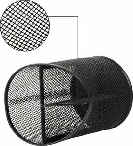 Mesh Pencil Holder Pen Cup for Desk Round Black Pen Holder Desktop Pen <b>Organizer</b> 3 Compartments Pencil <b>Organizer</b> Desk <b>Organizer</b> - Product Image 4
