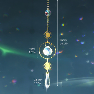 Colgante Atrapasoles - <span class=keywords><strong>Bola</strong></span> <span class=keywords><strong>de</strong></span> Cristal <span class=keywords><strong>de</strong></span> Colores - Luna - Estrellas - Luz Solar - Atrapasueños - Colgante <span class=keywords><strong>de</strong></span> Luz y <span class=keywords><strong>Sombra</strong></span> - Campanilla <span class=keywords><strong>de</strong></span> Viento - Product Image 5