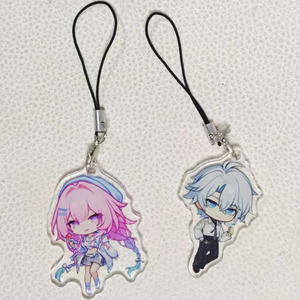 Lote de 2 unidades de cordón para teléfono con colgante de juego, diseño de dibujos animados bonitos, Khaslana Phainon NeiKos496 Cyrene PhiLia093 Demiurge, correa para teléfono móvil y llavero - Product Image 3