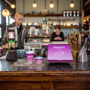 AT PACK <span class=keywords><strong>Support</strong></span> Boissons <span class=keywords><strong>à</strong></span> Emporter pour <span class=keywords><strong>Café</strong></span>, Porte-Gobelet Écologique en Carton pour 2 Tasses, Porte-Boisson Chaude avec Poignée - Product Image 4