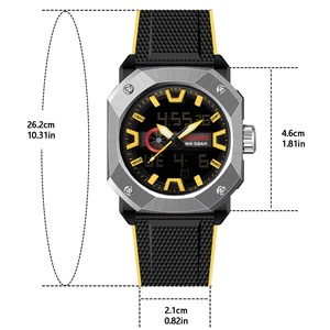 นาฬิกาข้อมือแฟชั่นยอดนิยม รุ่น G Sports กันกระแทก กันน้ำ เรืองแสง ตั้งปลุก ราคาถูก สีดำ สำหรับผู้ชาย - Product Image 6