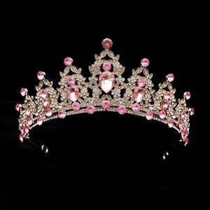 Couronne de mariée vintage européenne américaine en cristal, diadèmes en alliage, strass plaqué rhodium pour mariages, anniversaires - Product Image 6