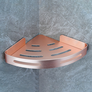 No-drill bathroom triangular shelf wall-mounted toilet/<b>shower</b>/sink <b>storage</b> - Product Image 3