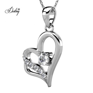 <span class=keywords><strong>Collana</strong></span> di cristallo <span class=keywords><strong>cuore</strong></span> amore impreziosita da cristalli Swarovski gioielli dasini argento 925 donna <span class=keywords><strong>collana</strong></span> - Product Image 3