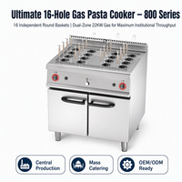 Cuisinière à gaz professionnelle en acier inoxydable avec armoire de rangement, 22 kW, garantie 1 an, pour la restauration commerciale