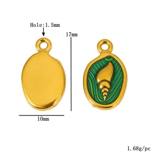 Colgante de Concha de Acero Inoxidable Esmaltado con Forma de Gota de Agua y Engaste de Bisel, Accesorio de Joyería para DIY, Collar y Pulsera - Product Image 2