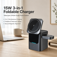 Chargeur sans fil magnétique pliable 3-en-1 15W à charge rapide PD QC3.0 Type-C avec protection OVP pour téléphone portable et montre connectée