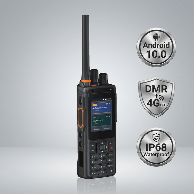 KE-380 Android 10.0 PoC DMR Dual Mode Smart Radio 2GB+16GB IP68 Rugged Walkie Talkie with 13MP Camera NFC for Public Safety