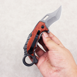 Couteau de poche <span class=keywords><strong>mini</strong></span> portable, lame en acier inoxydable, couteau pliant multifonctionnel avec manche en bois pour le camping, le bricolage, OEM - Product Image 3