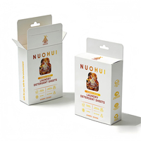 Feuilles de lessive super concentrées avec logo personnalisé, puissantes contre les taches, écologiques, en forme de tablettes