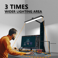 Lampe de bureau LED moderne minimaliste grande taille, flexible, à commande tactile électrique, bouton CCT, CRI 95 élevé, pour lecture, bureaux et études
