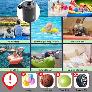 Pompe à air pour camping en plein air, gonflage et dégonflage rapide pour piscines gonflables, matelas de camping, sacs de rangement sous vide - Product Image 5