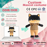 Mascotte de costume ignifuge testée pour la sécurité, idéale pour les cérémonies d'inauguration, avec service de personnalisation des tailles