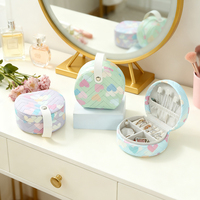 LG7305 Vente Flash Livraison Rapide Étui à Bijoux Rose Mignon Portable avec Compartiments Séparés Cadeau d'Anniversaire Mariage Boîte à Bijoux de Voyage