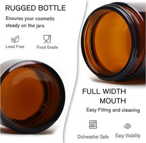 Pots cosmétiques de luxe vides avec couvercle à vis en or rose, capacités de 100 ml à 500 ml, à large ouverture pour crème contour des yeux et beurre corporel - Product Image 2