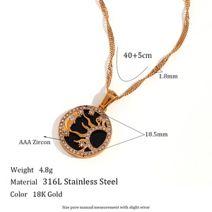 Collana da donna in acciaio inox PVD placcato oro 18K impermeabile con diamante a forma di farfalla senza appannamento per bambini - Product Image 6