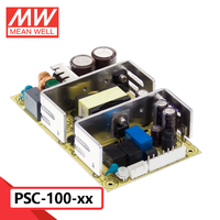 Original Mean Well PSC-100 Series 100W Switching Power Supply dengan Casing Jaring Logam Tegangan Output Tunggal 13.8V/27.6V
