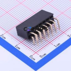 A2541HWR-2x7P Pin Socket Bent Lead Through Hole,P=2.54mm Connector 2x7P 2.54mm 2.54mm Square Hole - Product Image 2