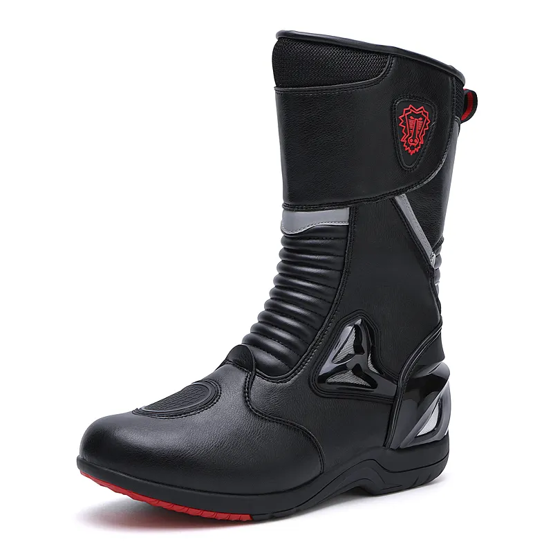 Vente en gros de bottes de motocross de course tout-terrain au design unique chaussures de moto en cuir imperméables et respirantes