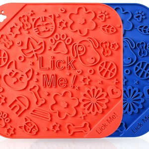 Hot Sell Custom Fixed Training Slow Feeder Pet Supplies Suction Wall Shower <b>Large</b> Blue Orange Silicone Dog Lick <b>Mat</b> Pad - Product Image 6