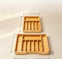 Organizador de cajones de cocina extensible de bambú para cubiertos, bandeja organizadora de cubiertos para cajón - Product Image 6